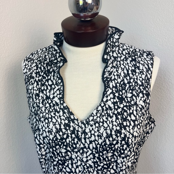 Calvin Klein White and Black Ruffle Dress - Picture 4 of 17